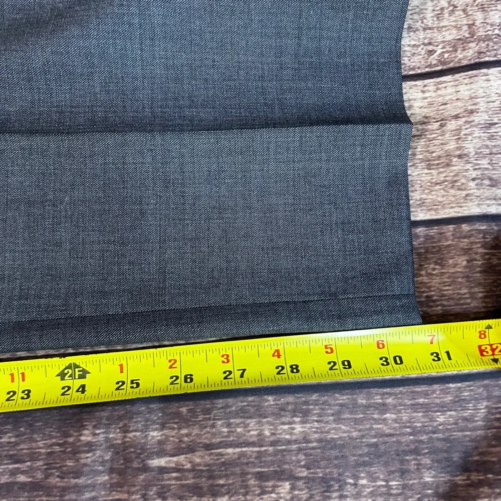 Banana Republic Mens Slim Fit Gray Marzotto Italian Wool Dress Pants 33x32
